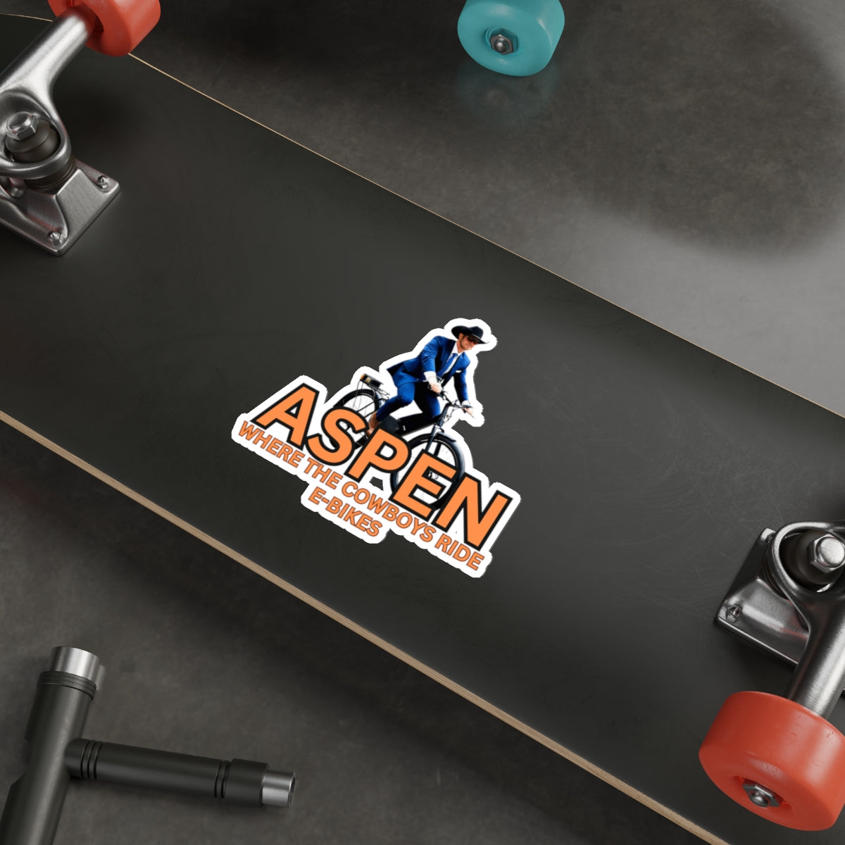 ASPEN COWBOYS RIDE EBIKES-Die-Cut Stickers