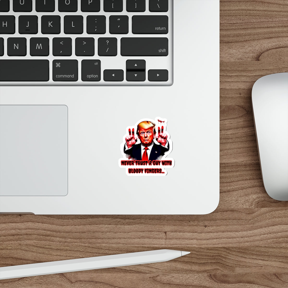 DONALD TRUMP BLOODY FINGERS-Die-Cut Stickers