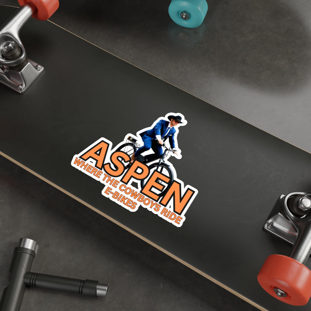 ASPEN COWBOYS RIDE EBIKES-Die-Cut Stickers