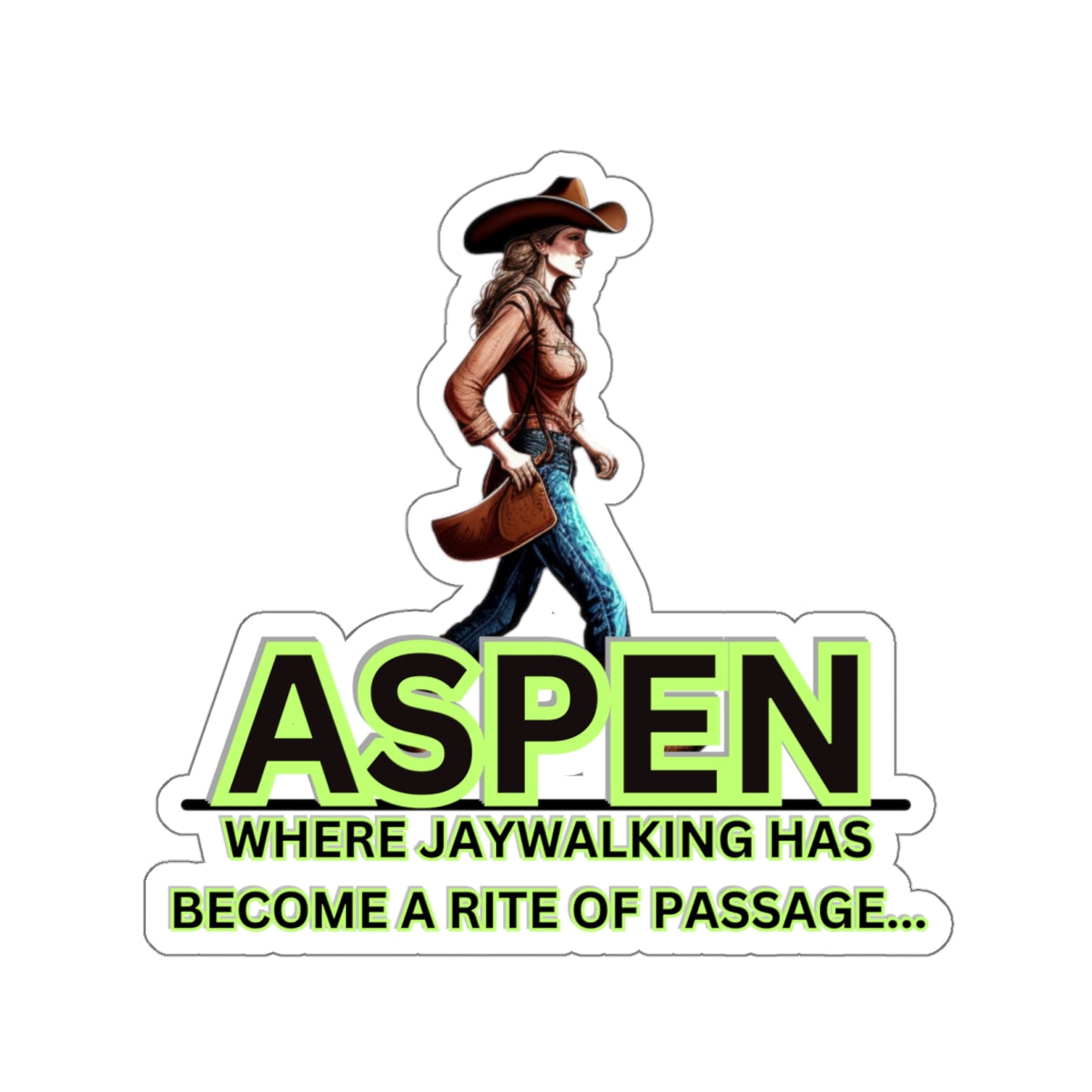 ASPEN JAYWALKING RITE OF PASSAGE-Die-Cut Stickers