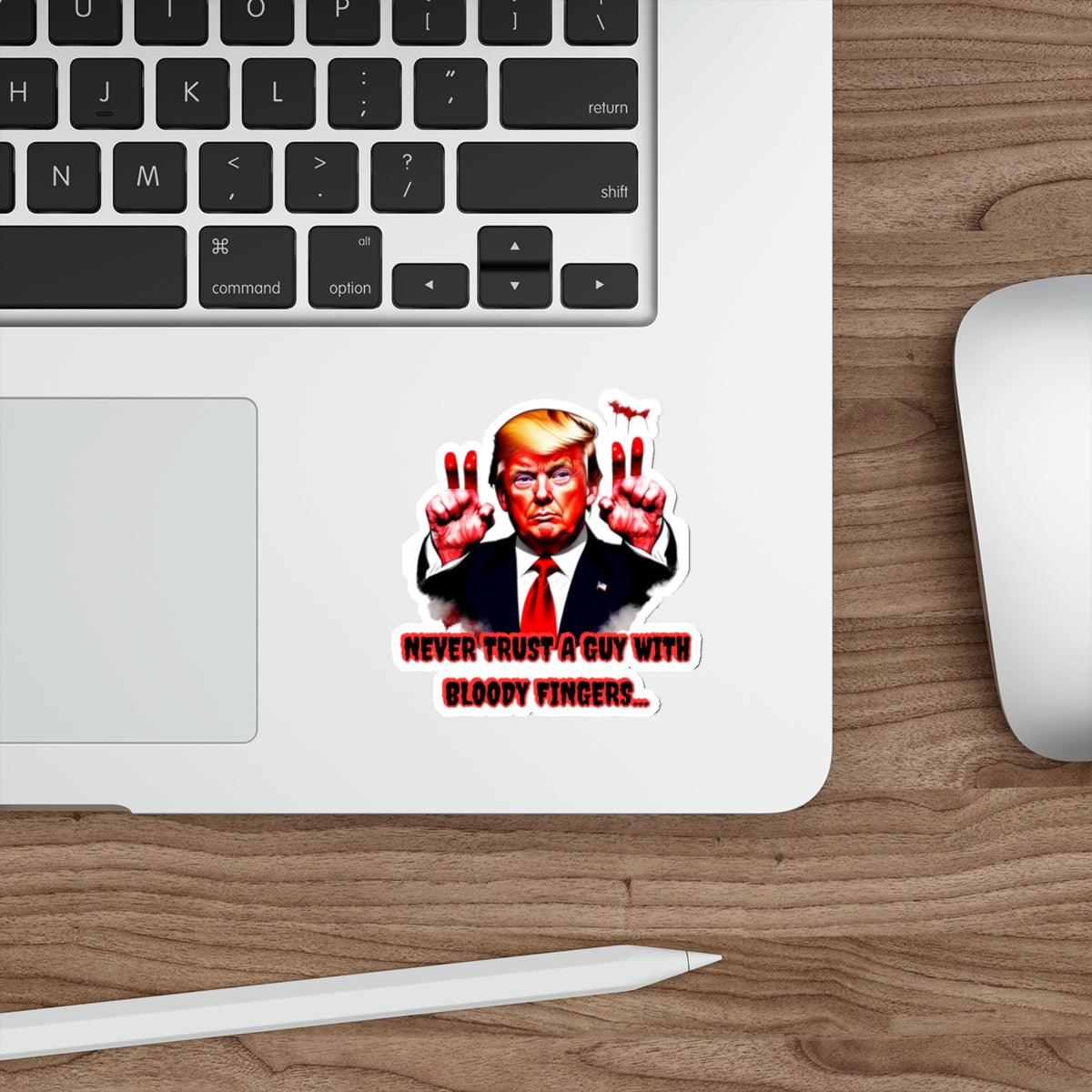 DONALD TRUMP BLOODY FINGERS-Die-Cut Stickers