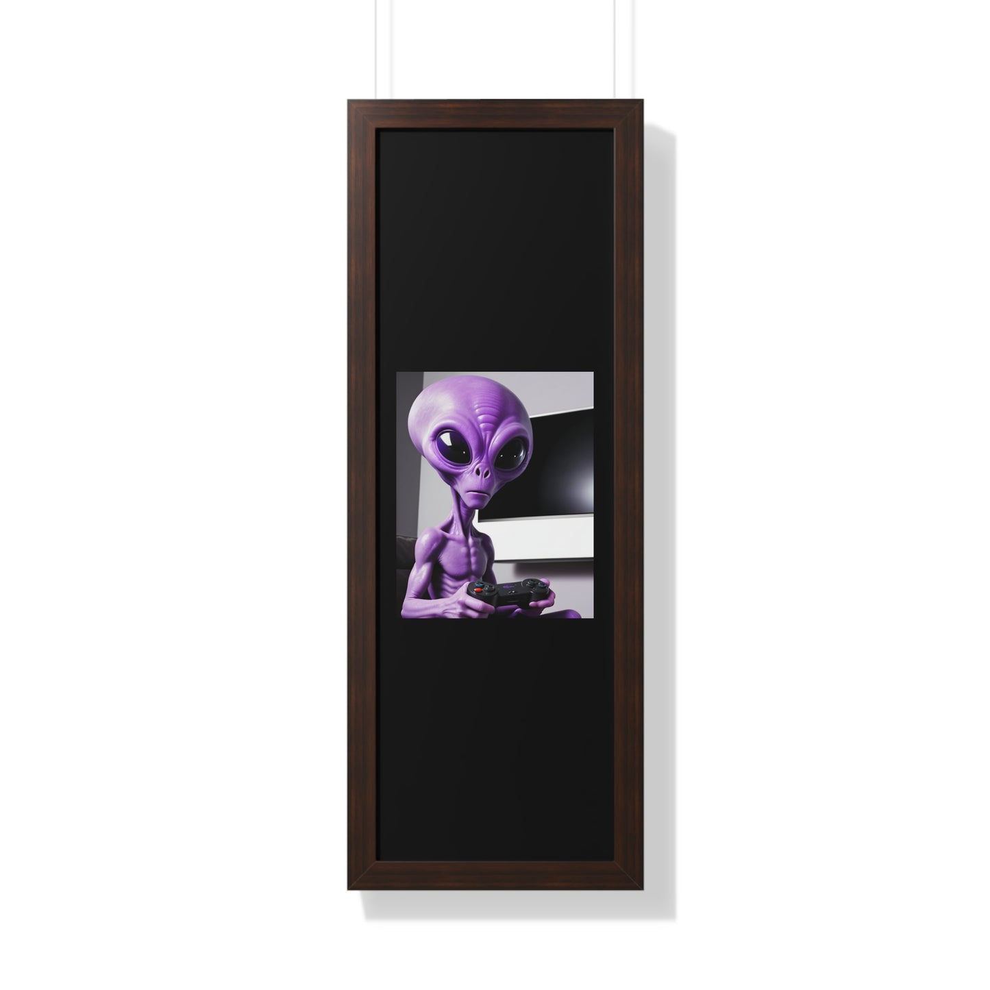 PURPLE ALIEN GAMER-Framed Vertical Poster