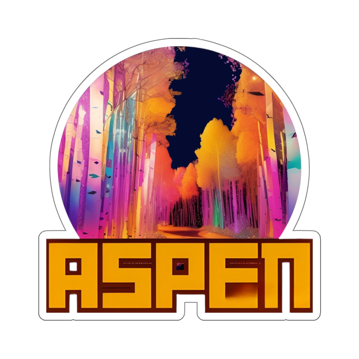 ASPEN NEON TREES-Die-Cut Stickers