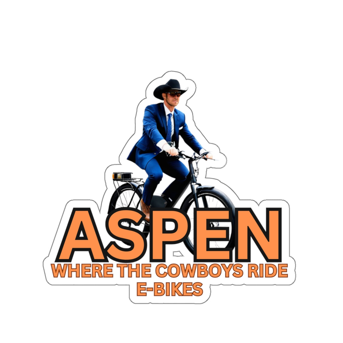 ASPEN COWBOYS RIDE EBIKES-Die-Cut Stickers