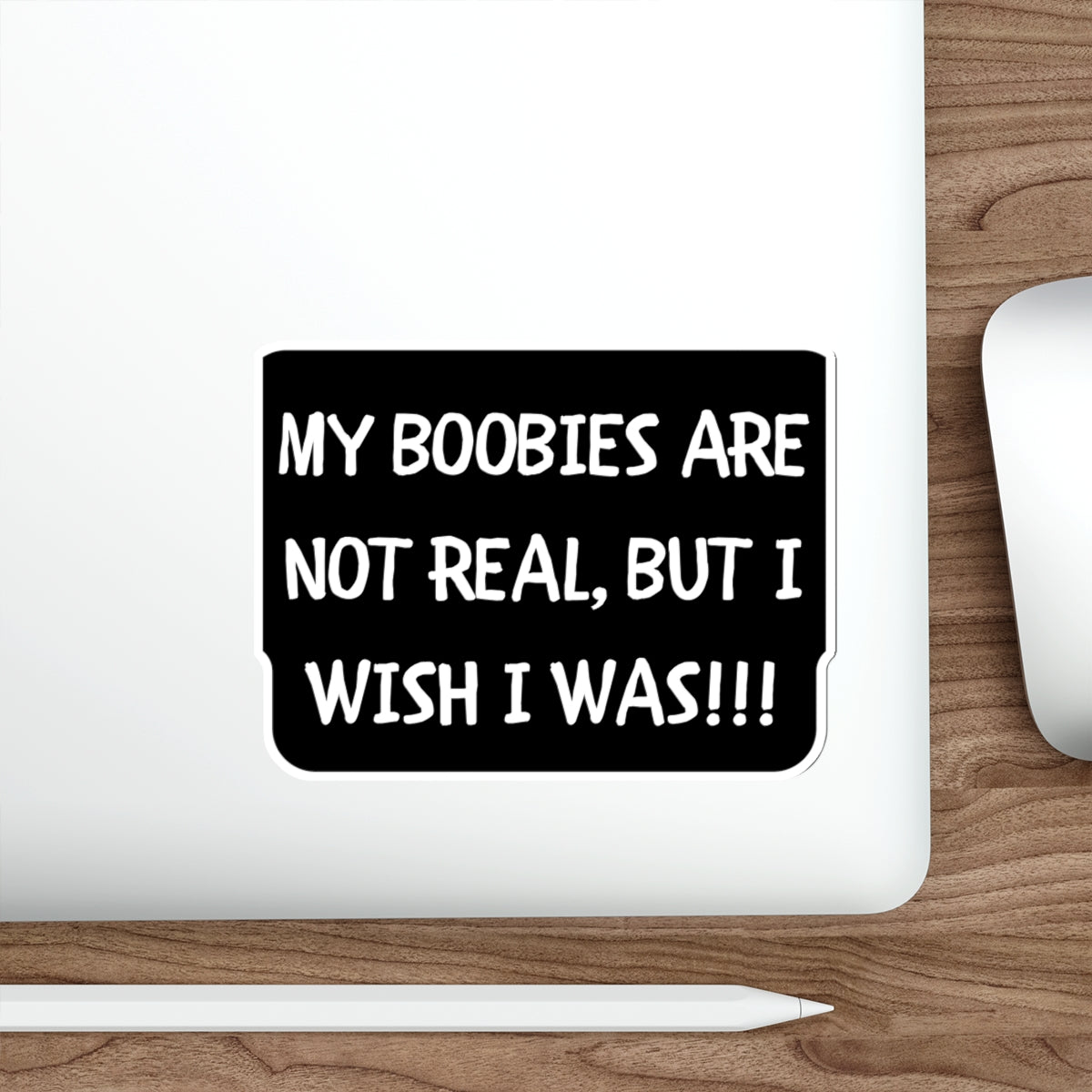 BOOBIES AREN'T REAL NEITHER IS SHE-Die-Cut Stickers