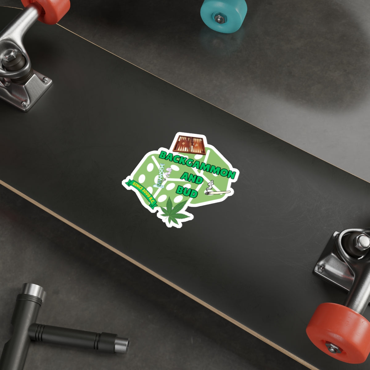 BACKGAMMON AND BUD-Die-Cut Stickers