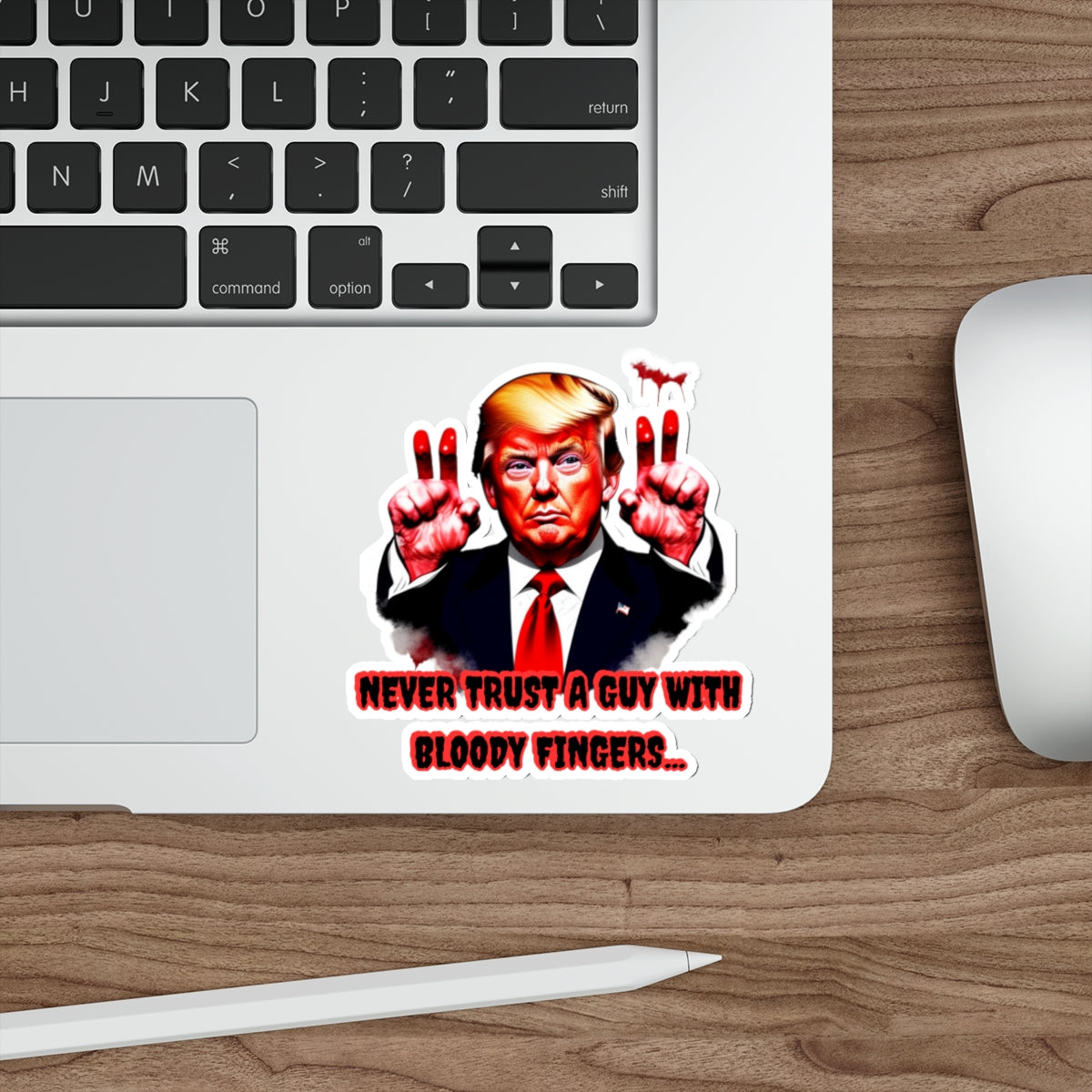 DONALD TRUMP BLOODY FINGERS-Die-Cut Stickers