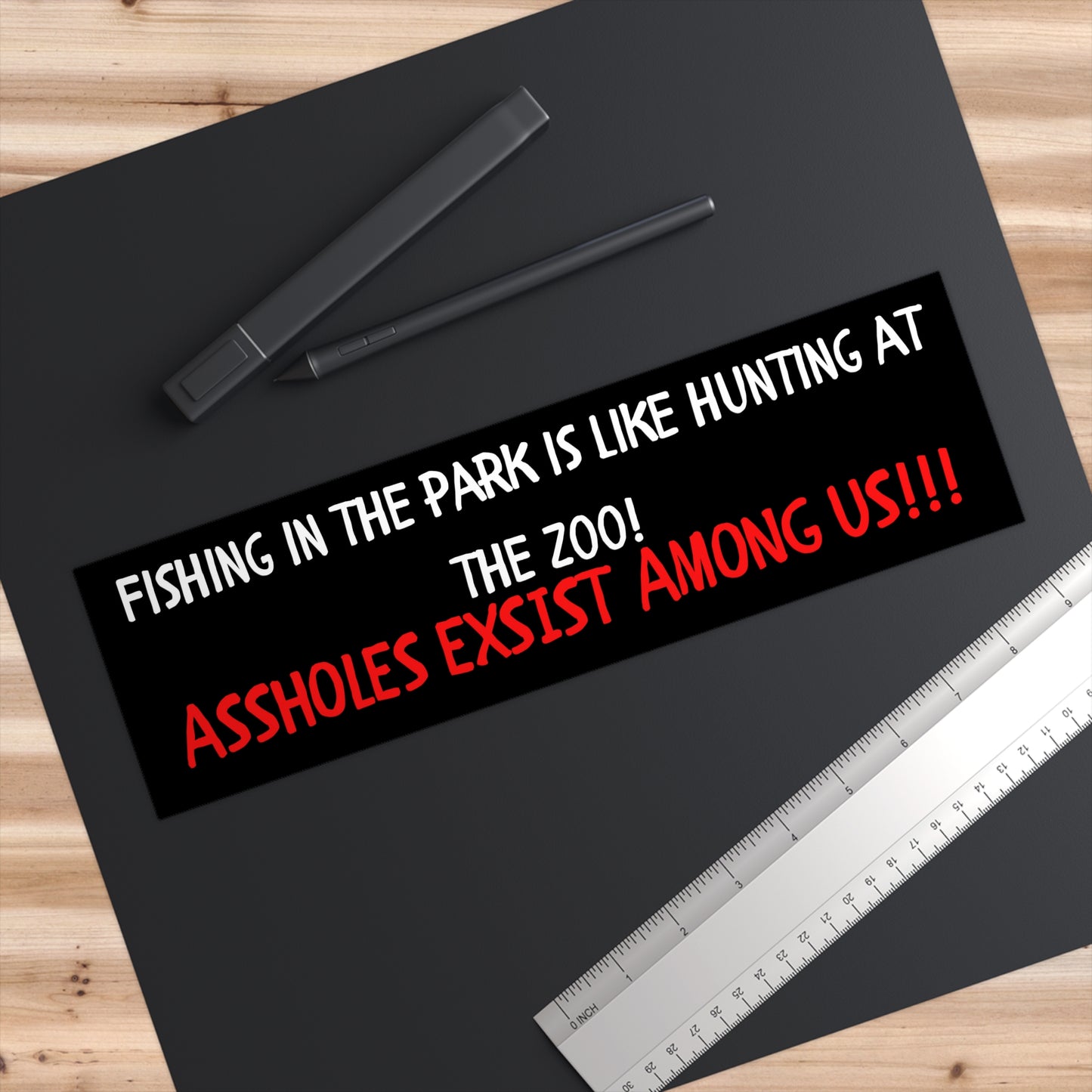 FISHING IN PARK AND HUNTING IN ZOO-Bumper Stickers