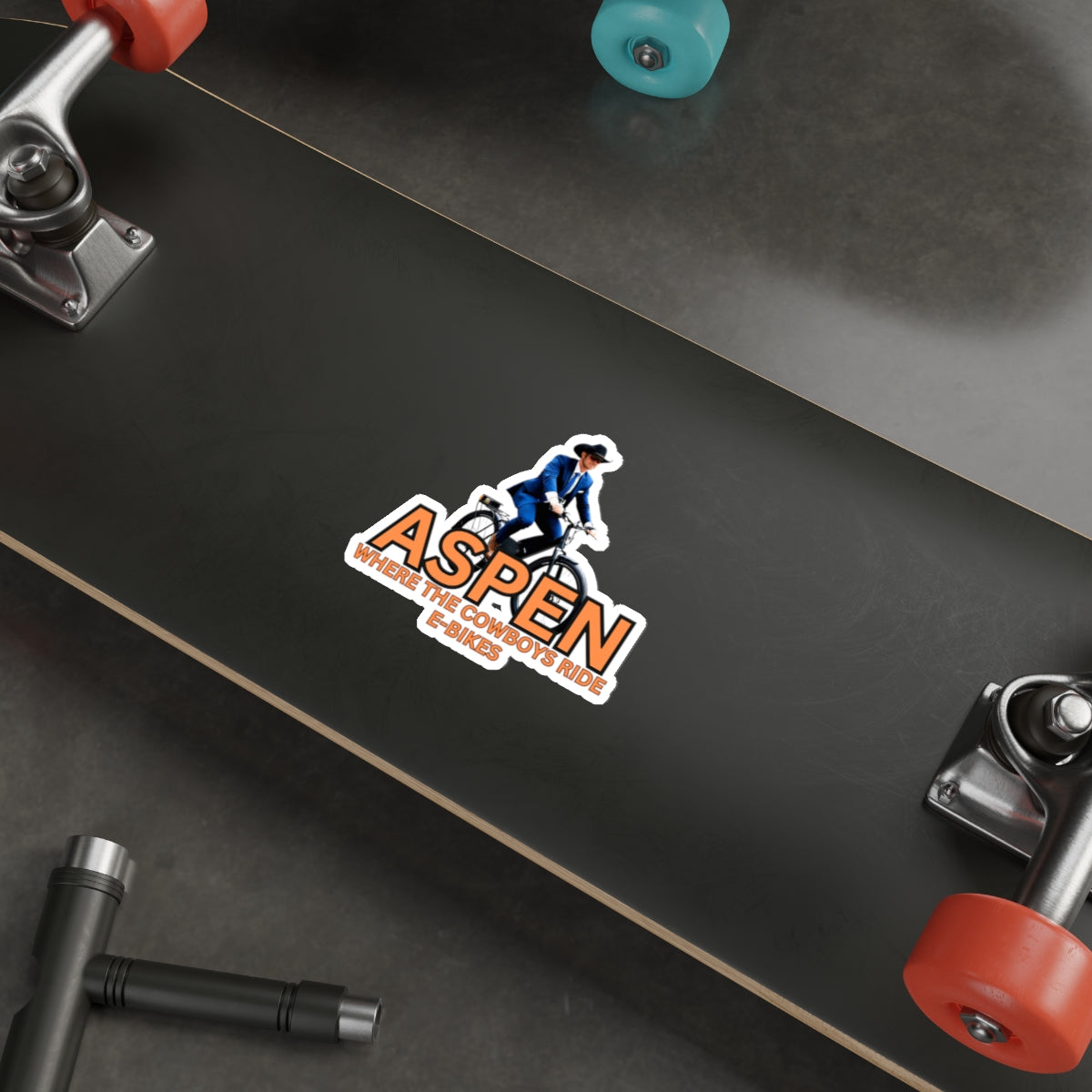 ASPEN COWBOYS RIDE EBIKES-Die-Cut Stickers