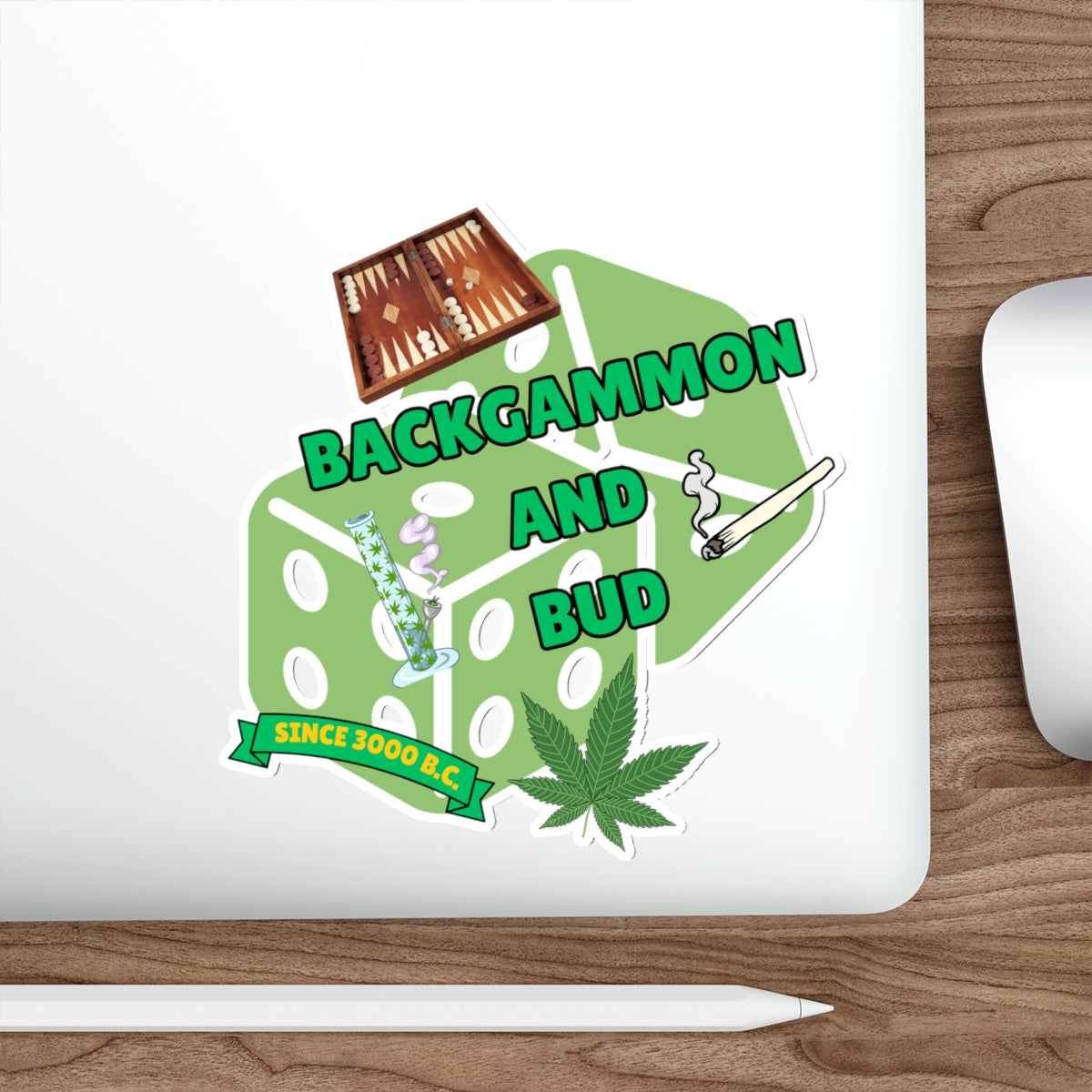 BACKGAMMON AND BUD-Die-Cut Stickers