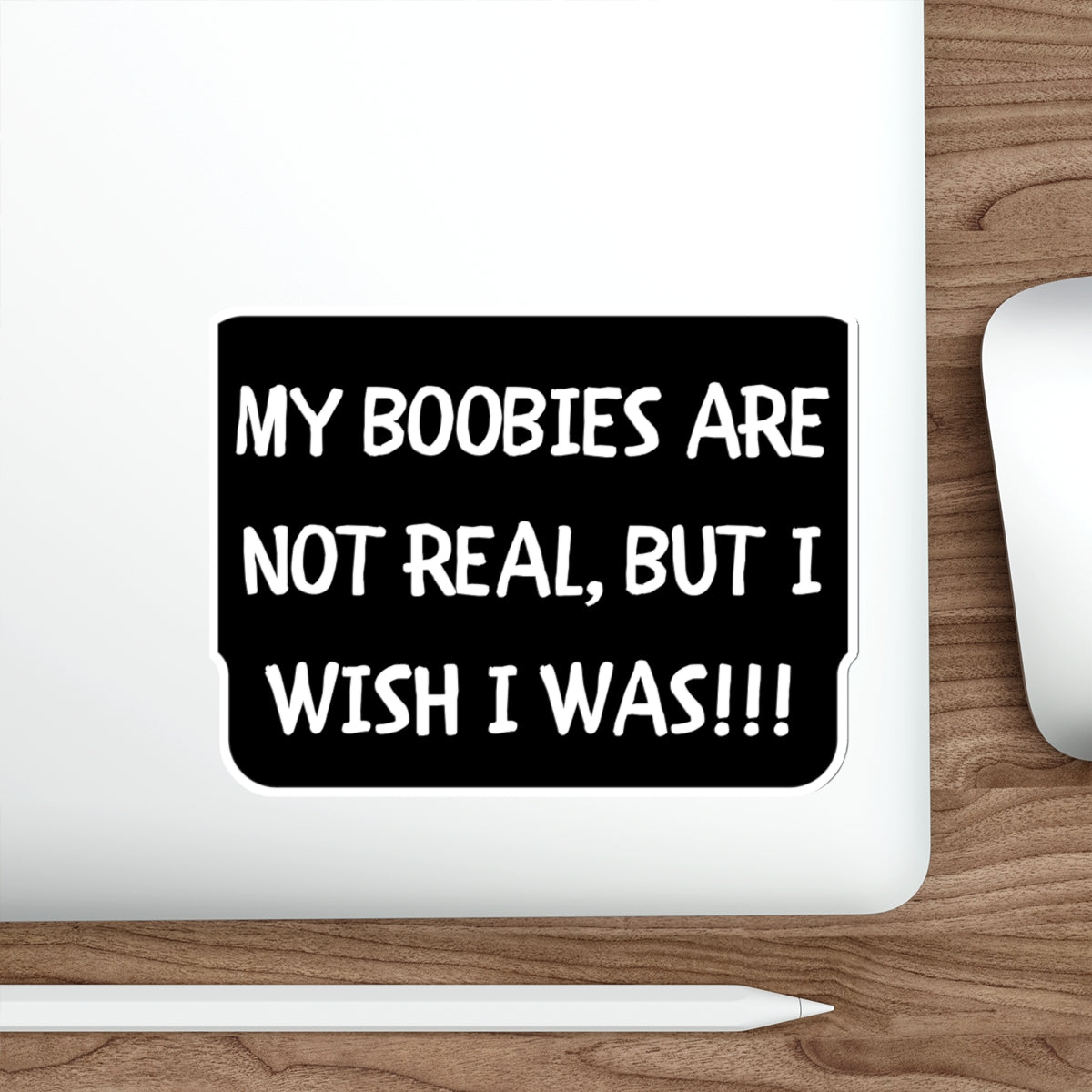 BOOBIES AREN'T REAL NEITHER IS SHE-Die-Cut Stickers