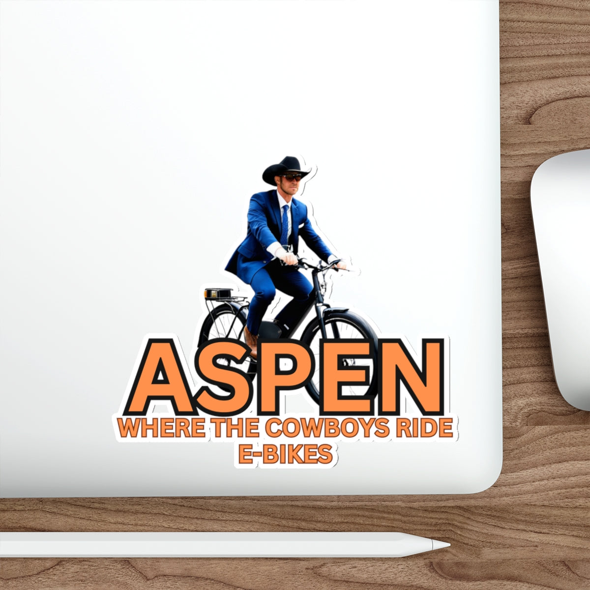 ASPEN COWBOYS RIDE EBIKES-Die-Cut Stickers