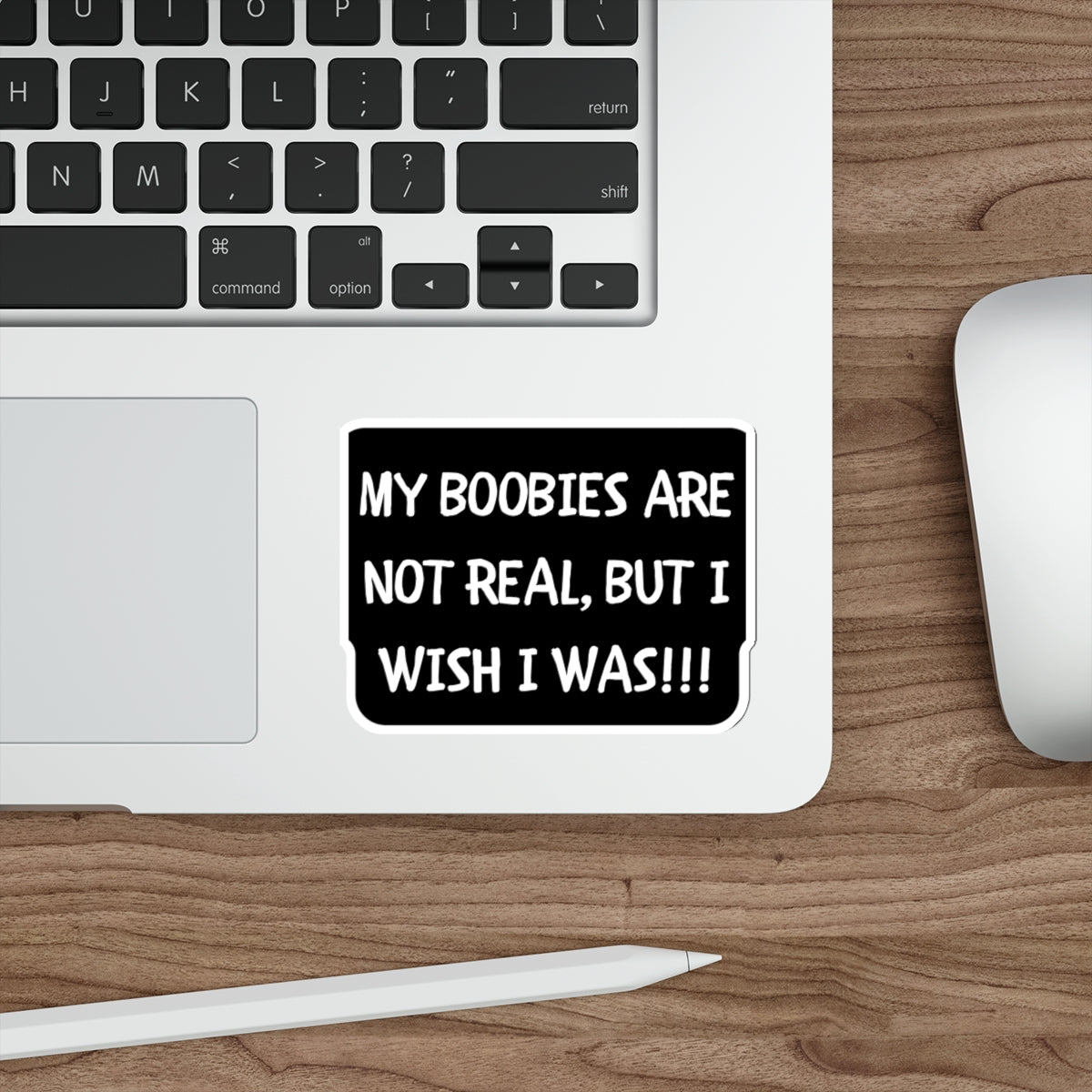 BOOBIES AREN'T REAL NEITHER IS SHE-Die-Cut Stickers